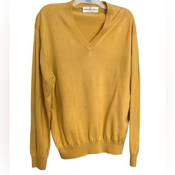 Fairway & Greene Sweater V Neck Golf Yellow Gold Pima Cotton Men’s M Prep - Picture 1 of 8